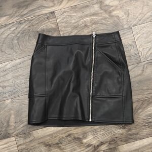 Express Black PLeather Mini Skirt